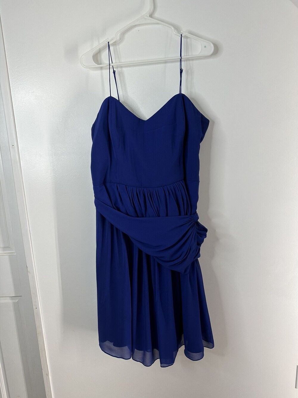 Boden Royal Blue Dress Silk Women’s Size 16 Gathered And Draping
